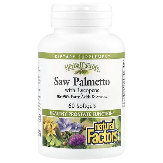 Основне фото товара Saw Palmetto with Lycopene, Екстракт Пальметто, 60 капсул