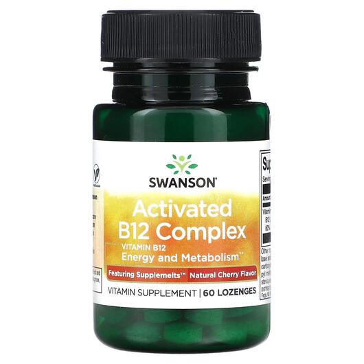 Основне фото товара Activated B12 Complex Natural Cherry, Вітамін B12 Кобаламін, 60 т