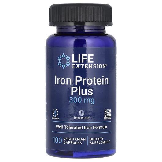 Основне фото товара Iron Protein Plus 300 mg, Залізо 300 мг, 100 капсул