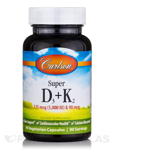 Основне фото товара Super D3 + K2 125 mcg 5000 IU, Вітамін D3 Холекальциферол, 90 кап