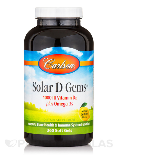 Основне фото товара Solar D Gems 4000 IU 100 mcg Vitamin D3 plus Omega-3s, Омега 3, 3