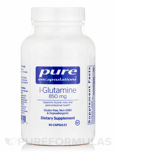 Основне фото товара Pure Encapsulations, L-Glutamine 850 mg, L-Глутамін, 90 капсул