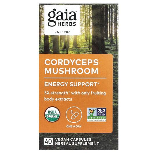 Основне фото товара Gaia Herbs, Cordyceps Mushroom, Гриби, 40 капсул