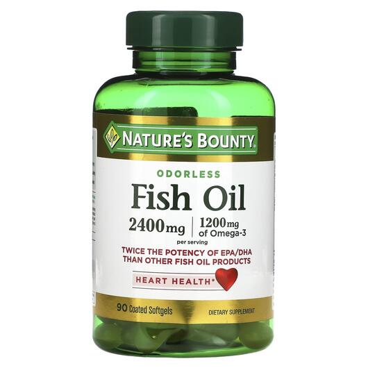 Основне фото товара Fish Oil 2400 mg, Риб'ячий жир Омега-3 2400 мг, 90 капсул