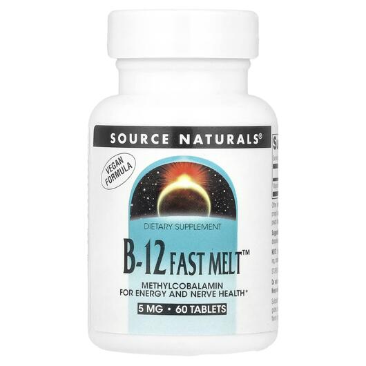 Основне фото товара B-12 Fast Melt 5 mg 60, Метилкобаламін Fast Melt 5 mg, 60 Tabлets