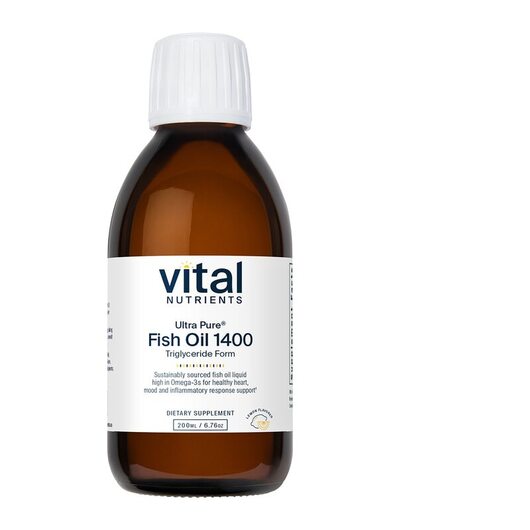 Основне фото товара Vital Nutrients, Ultra Pure Fish Oil 1400 Lemon, Омега 3, 200 мл
