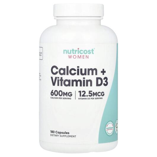 Основне фото товара Nutricost, Women Calcium + Vitamin D3, Кальцій, 180 капсул
