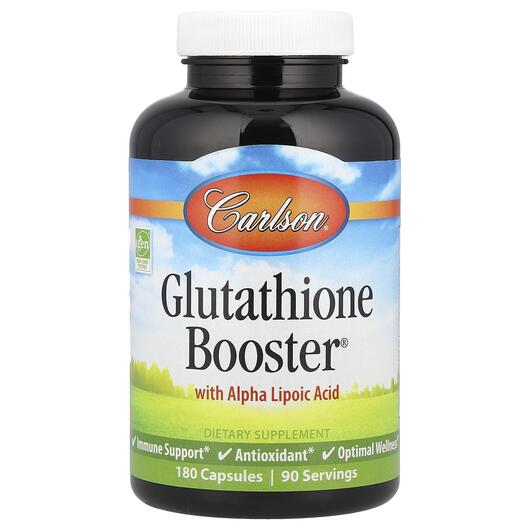 Основне фото товара Carlson, Glutathione Booster, L-Глутатіон, 180 капсул