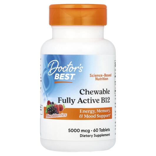 Основне фото товара Chewable Fully Active B12, Вітамін B12 Кобаламін, 60 таблеток
