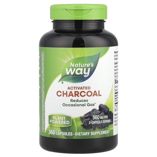 Основне фото товара Charcoal Activated 280 mg 360, Активоване вугілля 280 мг, 360 кап