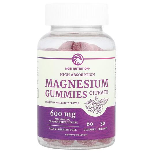 Основне фото товара Nobi Nutrition, Magnesium Gummies Citrate, Магній, 60 таблеток