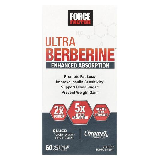Основне фото товара Force Factor, Ultra Berberine, Берберин, 60 капсул