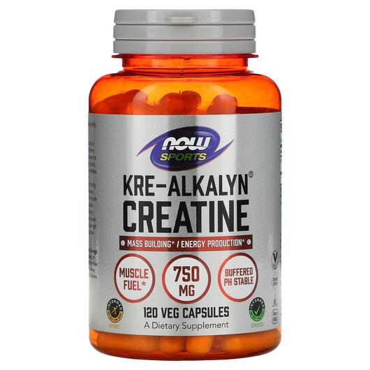 Основне фото товара NOW, Kre-Alkalyn Creatine, Лужний Креатин, 120 капсул