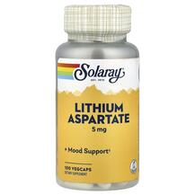 Літій Lithium Aspartate 5 mg Solaray 100 Vegcaps