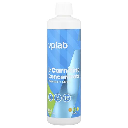 Основне фото товара Vplab, L-Carnitine Concentrate Tropical, L-Карнітин, 500 мл