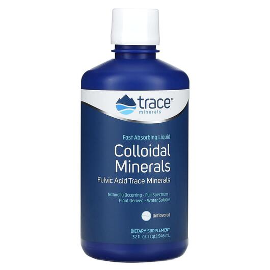 Основне фото товара Trace, Collodial Minerals Unflavored, Мінеральні добавки, 946 мл