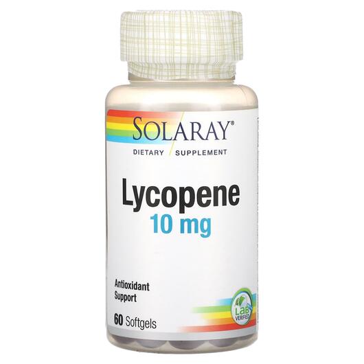 Основне фото товара Solaray, Lycopene 10 mg, Лікопен, 60 капсул