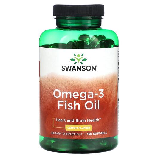 Основне фото товара Swanson, Omega-3 Fish Oil Lemon, Омега 3, 150 капсул