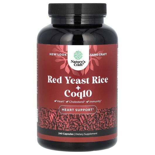 Основне фото товара Nature's Craft, Red Yeast Rice + CoQ10, Коензим CoQ10, 240 к