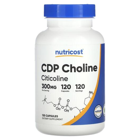 Основне фото товара CDP Choline Citicoline 300 mg, Вітамін B4 Холін, 120 капсул