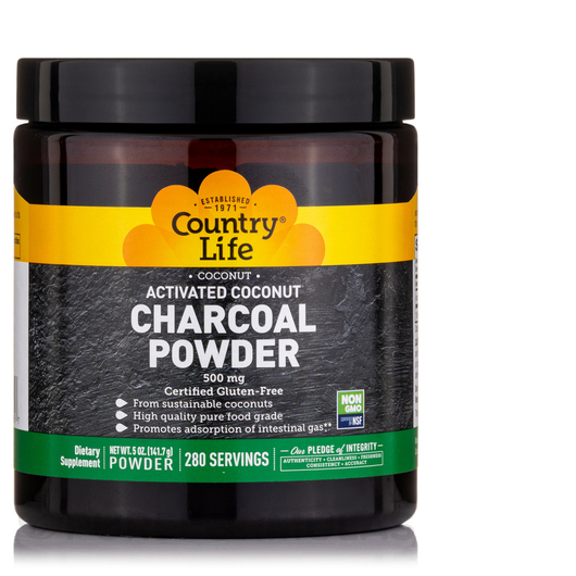 Основне фото товара Activated Coconut Charcoal Powder 500, Активоване вугілля, 141.7 