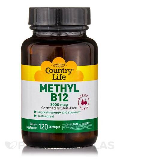 Основне фото товара Methyl B12 3000 mcg Berry Flavor, Метилкобаламін B12, 120 таблето