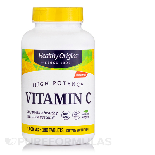 Основне фото товара Healthy Origins, Vitamin C 1000 mg, Вітамін C, 180 таблеток