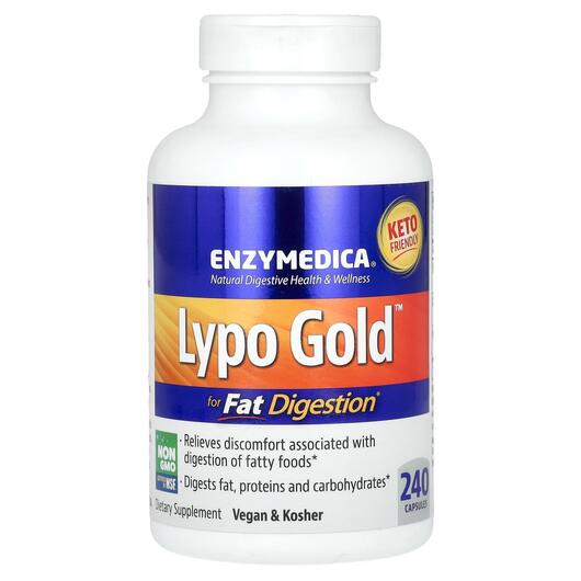 Основне фото товара Enzymedica, Lypo Gold, Ферменти для жирного, 240 капсул