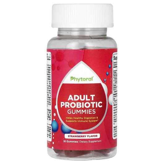 Основне фото товара Adult Probiotic Gummies Strawberry, Цукерки з клітковиною, 30 таб