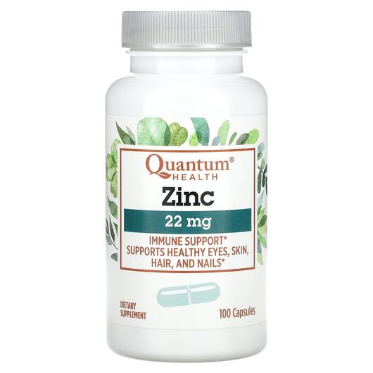 Основне фото товара Quantum Health, Zinc 22 mg, Цинк, 100 капсул