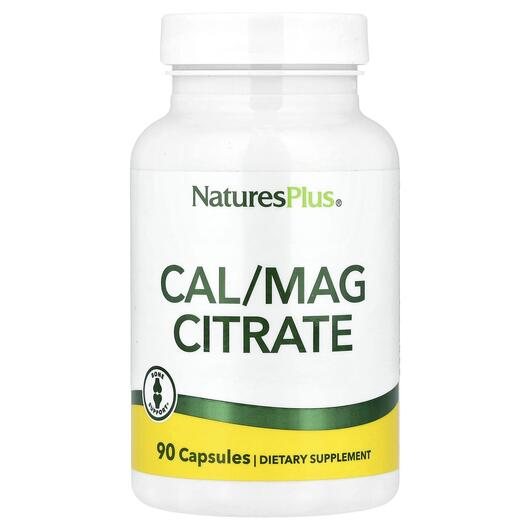 Основне фото товара Natures Plus, Cal/Mag Citrate, Кальцій Магній, 90 капсул