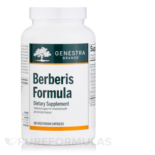 Основне фото товара Genestra, Berberis Formula, Берберин, 180 капсул