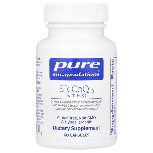 Основне фото товара Pure Encapsulations, SR-CoQ10 with PQQ, Коензим CoQ10, 60 капсул