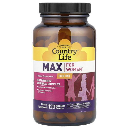 Основне фото товара Max for Women Multivitamin & Mineral, Вітаміни для жінок, 120
