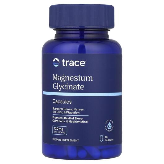 Основне фото товара Trace, Magnesium Glycinate 120 mg, Гліцинат магнію, 90 капсул