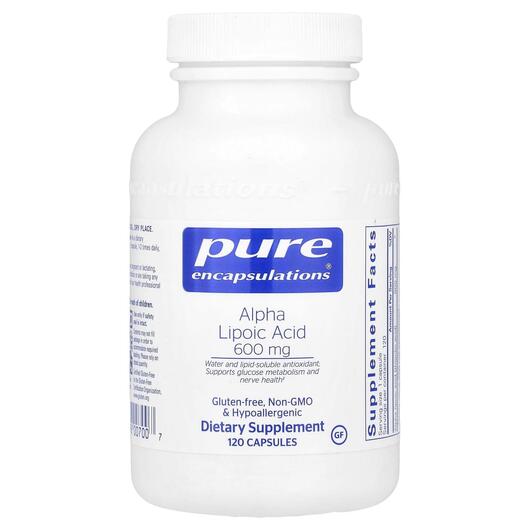 Основне фото товара Alpha Lipoic Acid 600 mg, Альфа-ліпоєва, 120 капсул