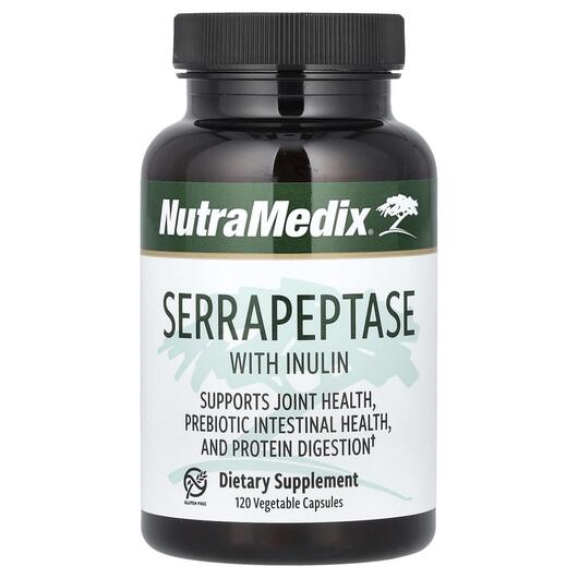 Основне фото товара NutraMedix, Serrapeptase with Inulin, Серрапептаза, 120 капсул