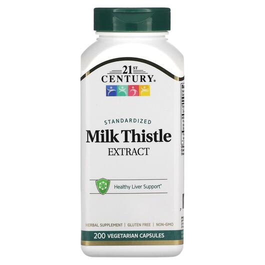 Основне фото товара 21st Century, Standardized Milk Thistle, Розторопша, 200 капсул