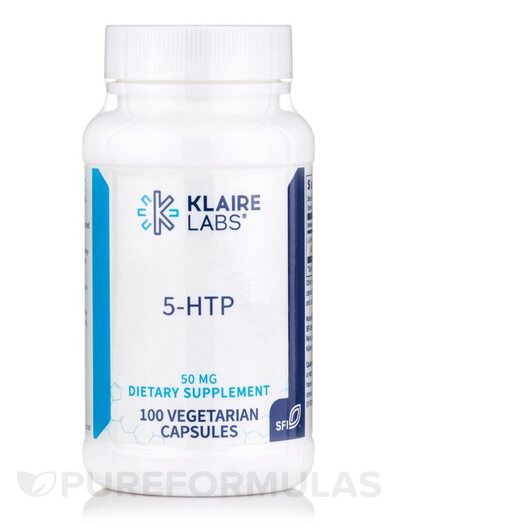 Основне фото товара Klaire Labs, 5-HTP 50 mg, 5-гідрокситриптофан, 100 капсул