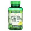 Фото товару Cold Pressed Evening Primrose Oil, Олія примули вечірньої, 60 кап