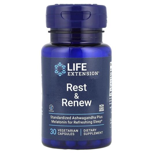 Основне фото товара Life Extension, Rest & Renew, Підтримка здорового сну, 30 кап