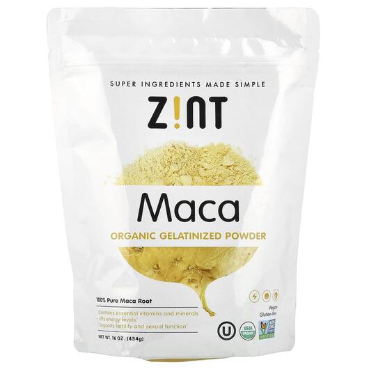 Основне фото товара Zint, Maca Organic Gelatinized Powder, Мака, 454 г