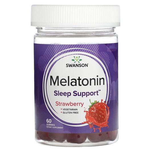 Основне фото товара Swanson, Melatonin Strawberry, Мелатонін, 60 таблеток