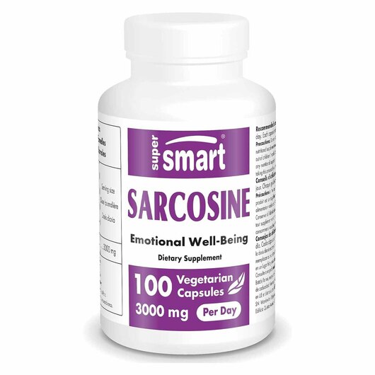 Основне фото товара Supersmart, Sarcosine 3000 mg, Саркозин, 100 таблеток