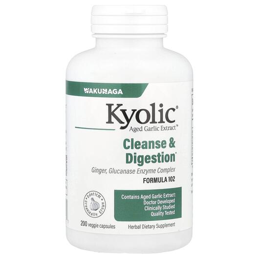 Основне фото товара Kyolic, Cleanse & Digestion, Підтримка Кандиди, 200 капсул