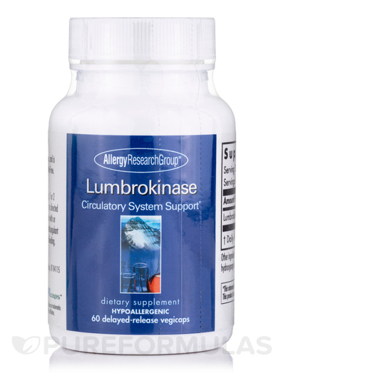Основне фото товара Allergy Research Group, Lumbrokinase, Люмброкіназа, 60 капсул