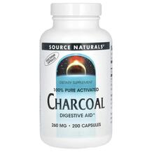 Деревне вугілля 260 мг Charcoal 260 mg 200 Source