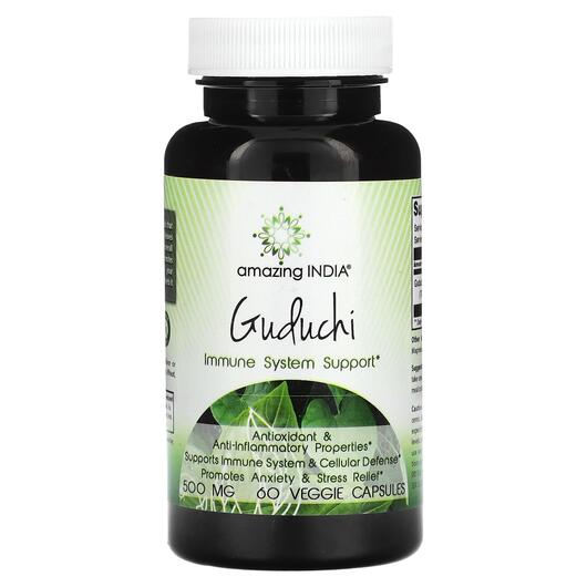 Основне фото товара Amazing India, Guduchi 500 mg, Гудучі, 60 капсул