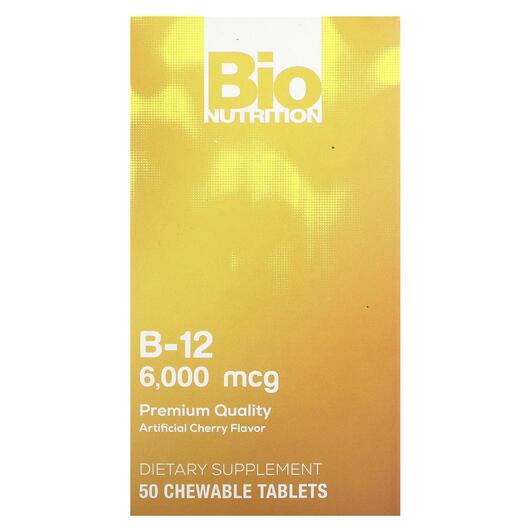 Основне фото товара Vitamin B-12 Cherry 6000 mcg, Вітамін B, 50 таблеток