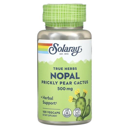 Основне фото товара True Herbs Nopal Prickly Pear Cactus 500 mg, Нопал, 100 капсул